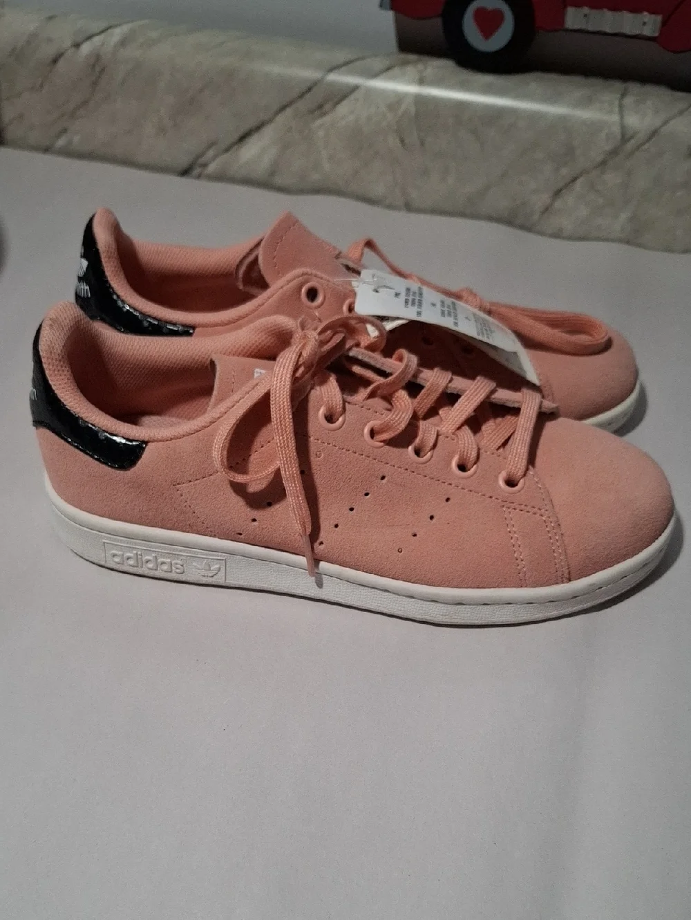 Adidas Stan Smith J Pink Suede Sneakers EG1480 Size 5 Youth (Fits Women's 6.5)